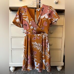 Express Orange/Pink/White Dress